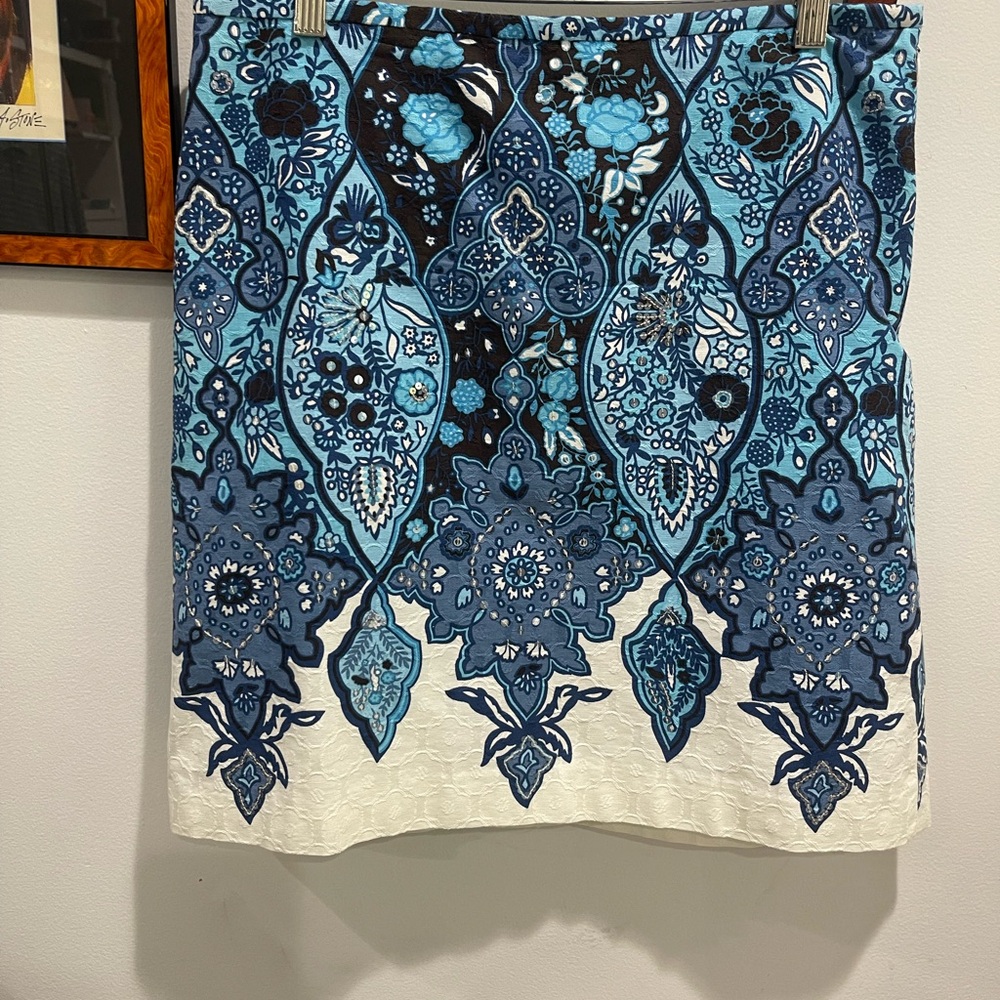 Ann Taylor Blue Mini Pencil Skirt Resort Wear